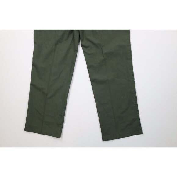 Vtg 60s Streetwear Mens 34x31 Lightweight Flared Wide Leg Chino Pants Green USA - Picture 15 of 16